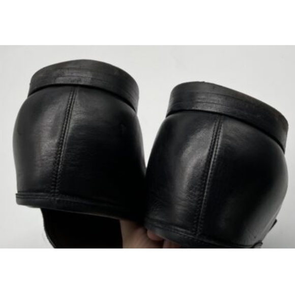 Salvatore Ferragamo Black Leather Round Toe Loafer w/ Gancini Side Buckle sz 11